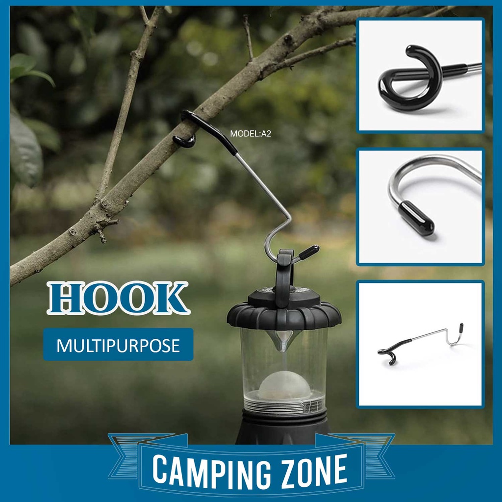 A2 Lamp Holder Camping Hook Lantern Hanger Tent Pole Hook Penyangkut
