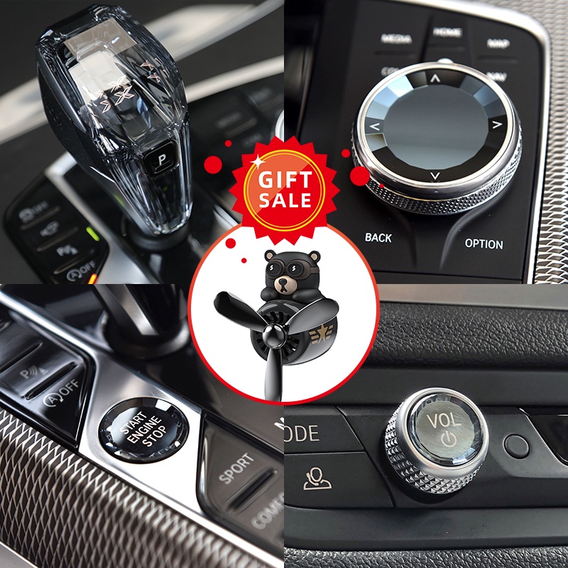 Crystal 4-Piece Set Gear Shift Knob Volume Button for BMW G05 G06 G07 ...