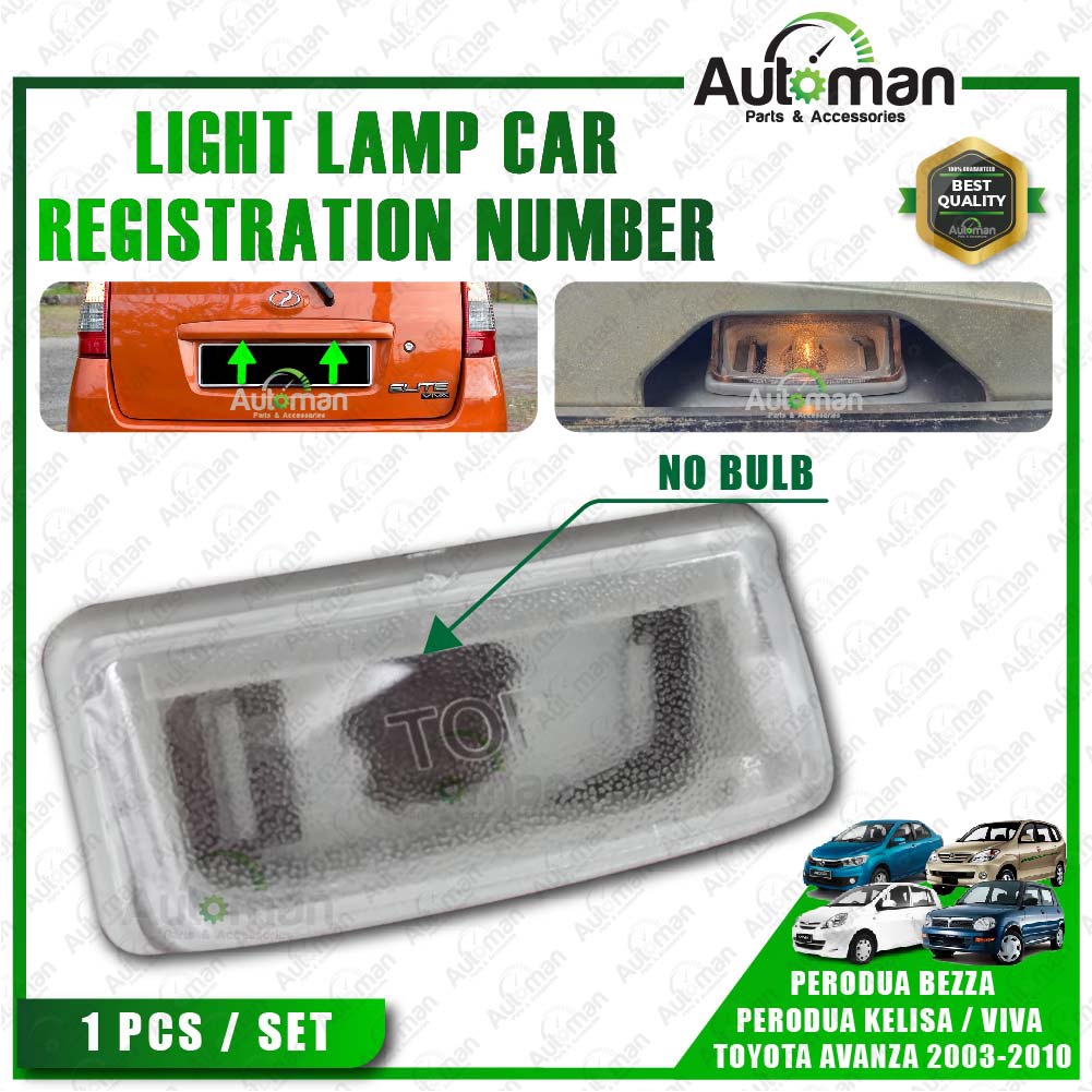 Perodua Toyota Avanza 2003 2010 Viva Kelisa Rear Car Number Plate