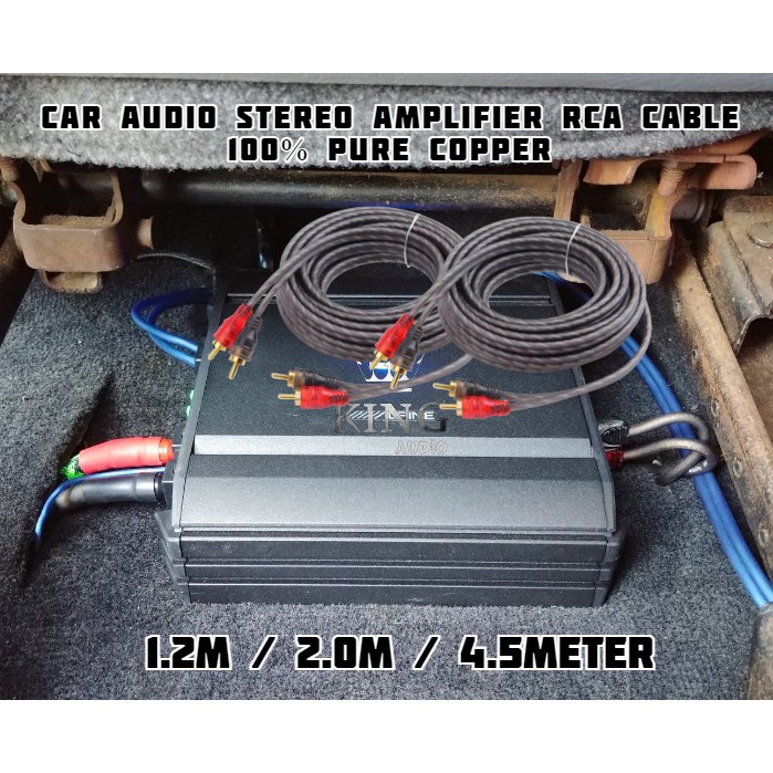 100 Pure COPPER High Quality Car Audio Stereo Amplifier RCA Cable 1.2