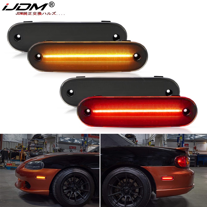 iJDM Amber/Red Full LED Side Marker Light For 19902005 Mazda Miata MX