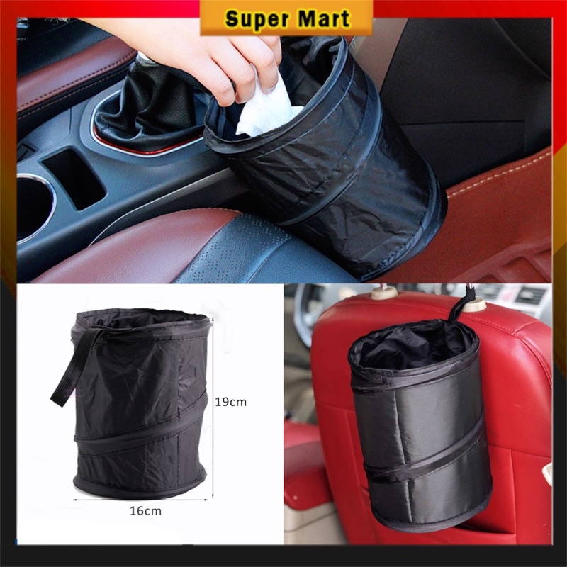 Car Dustbin Portable Trash Can Car Foldable Dustbin Can Storage Bag ...