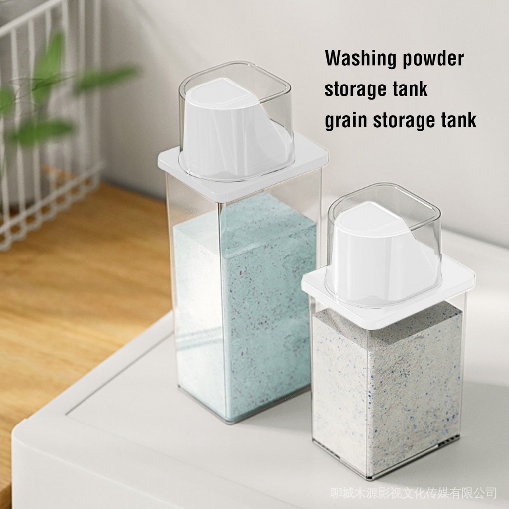 High Transparent Sealed Storage Tank Washing Powder Storage Box Laundry ...