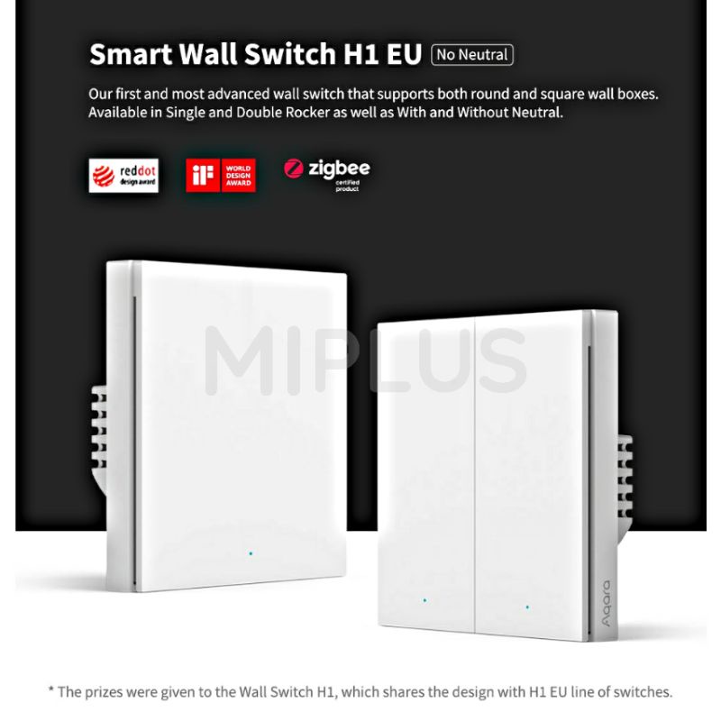 Aqara Smart Wall Switch H1 EU (No Neutral, Single Rocker) | Shopee Malaysia