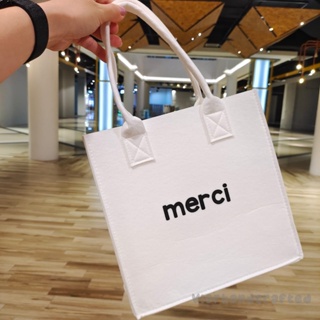 Felt Tote Bags merci Handbag Fushion Shopping Bag 时尚毛毡包 Women Storage Bags  Large Multi-color Shoulder Bags Mummy bag