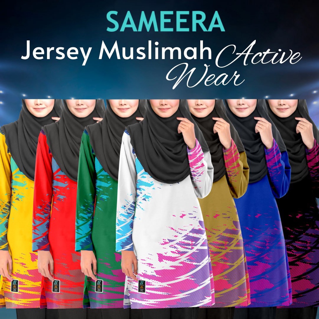 CUSTOM Jersey Muslimah PLUS SIZE Active Wear by SAMEERA | Shopee Malaysia
