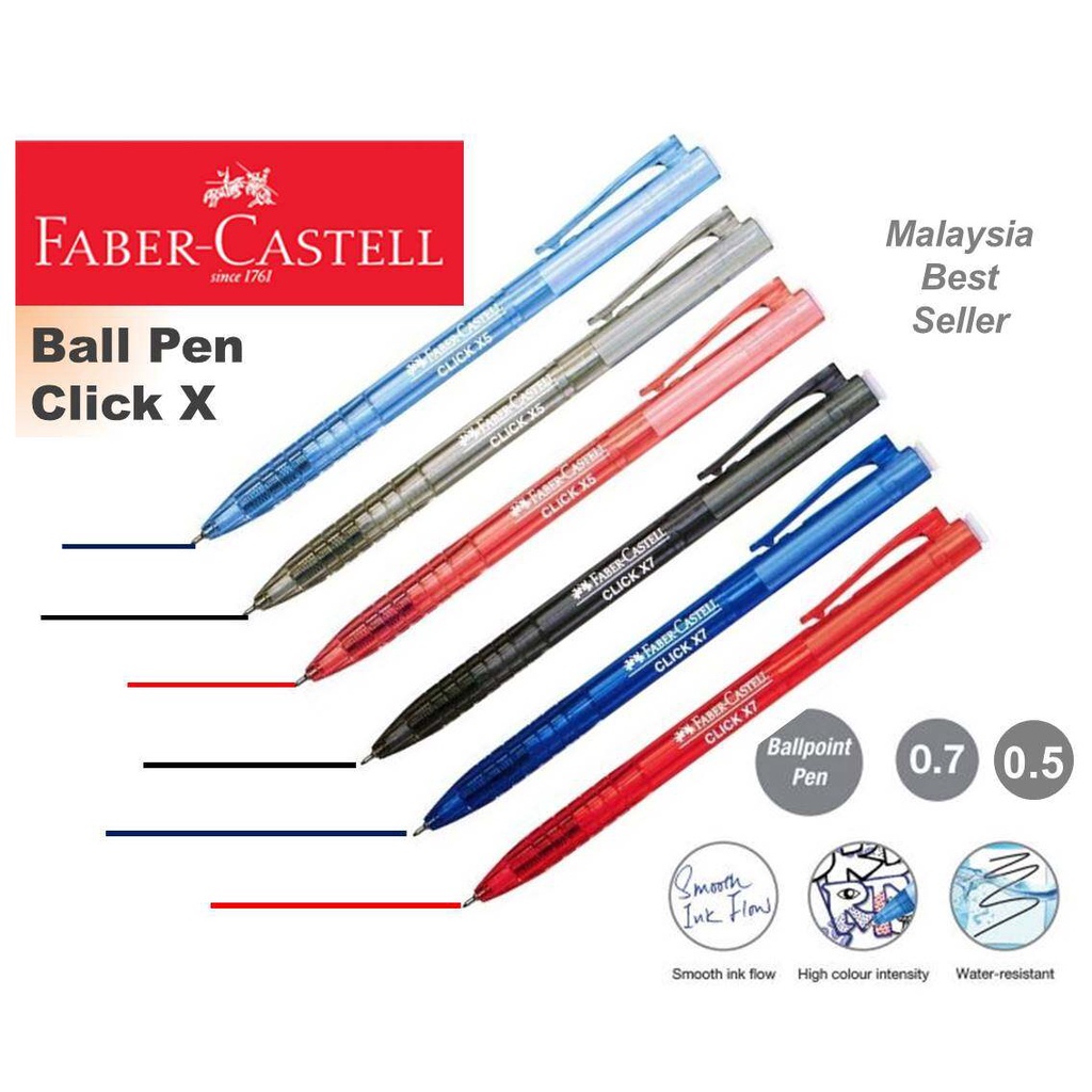 Faber Castell Click X5 / X7 1425 Ball pen 0.5mm /0.7mm Shopee Malaysia