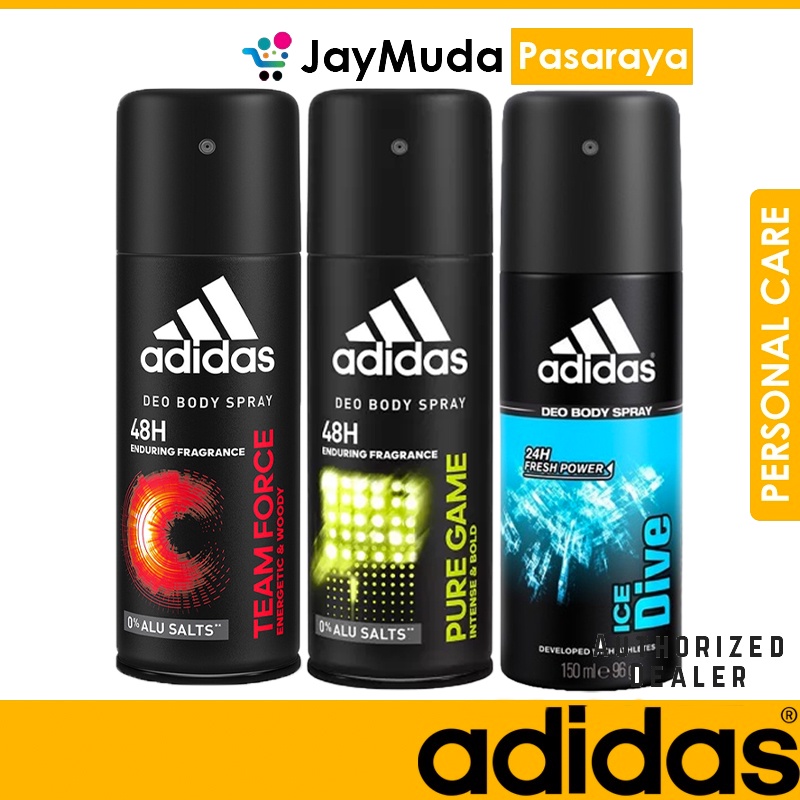 Adidas Deo Body Spray 150ml Team Force Ice Dive Pure Game 48h Enduring