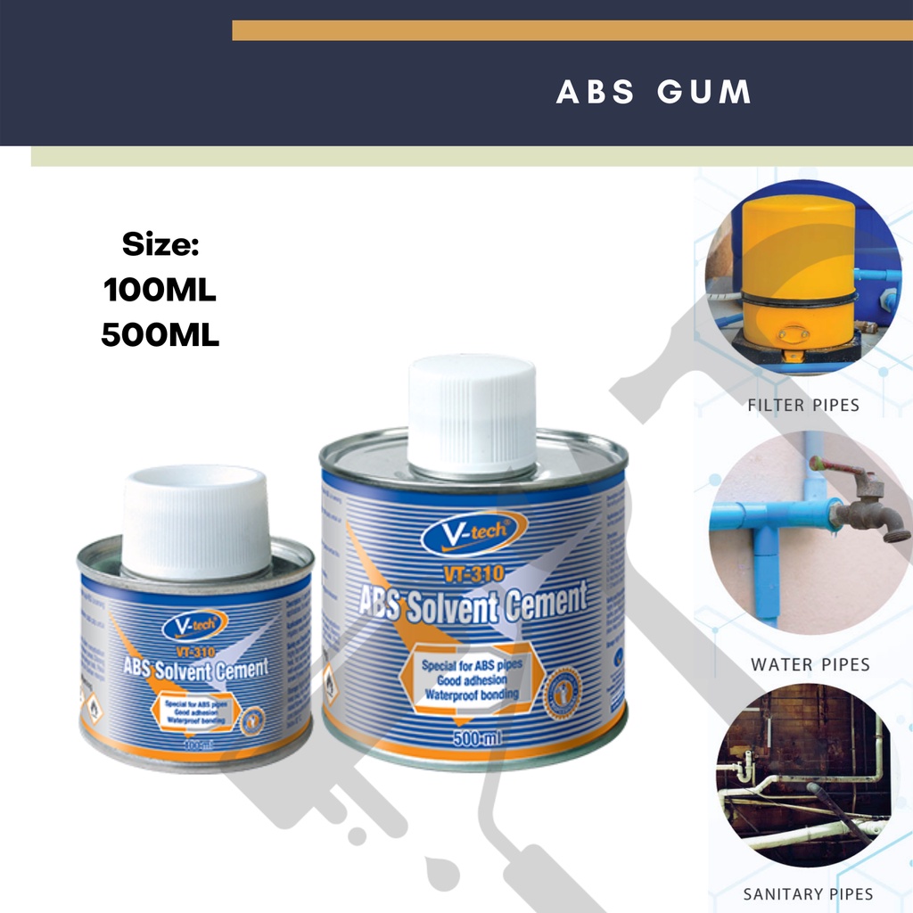 VTECH VT310 ABS Gum Gum pipe ABS Solvent Cement Glue 100ml, 500ml