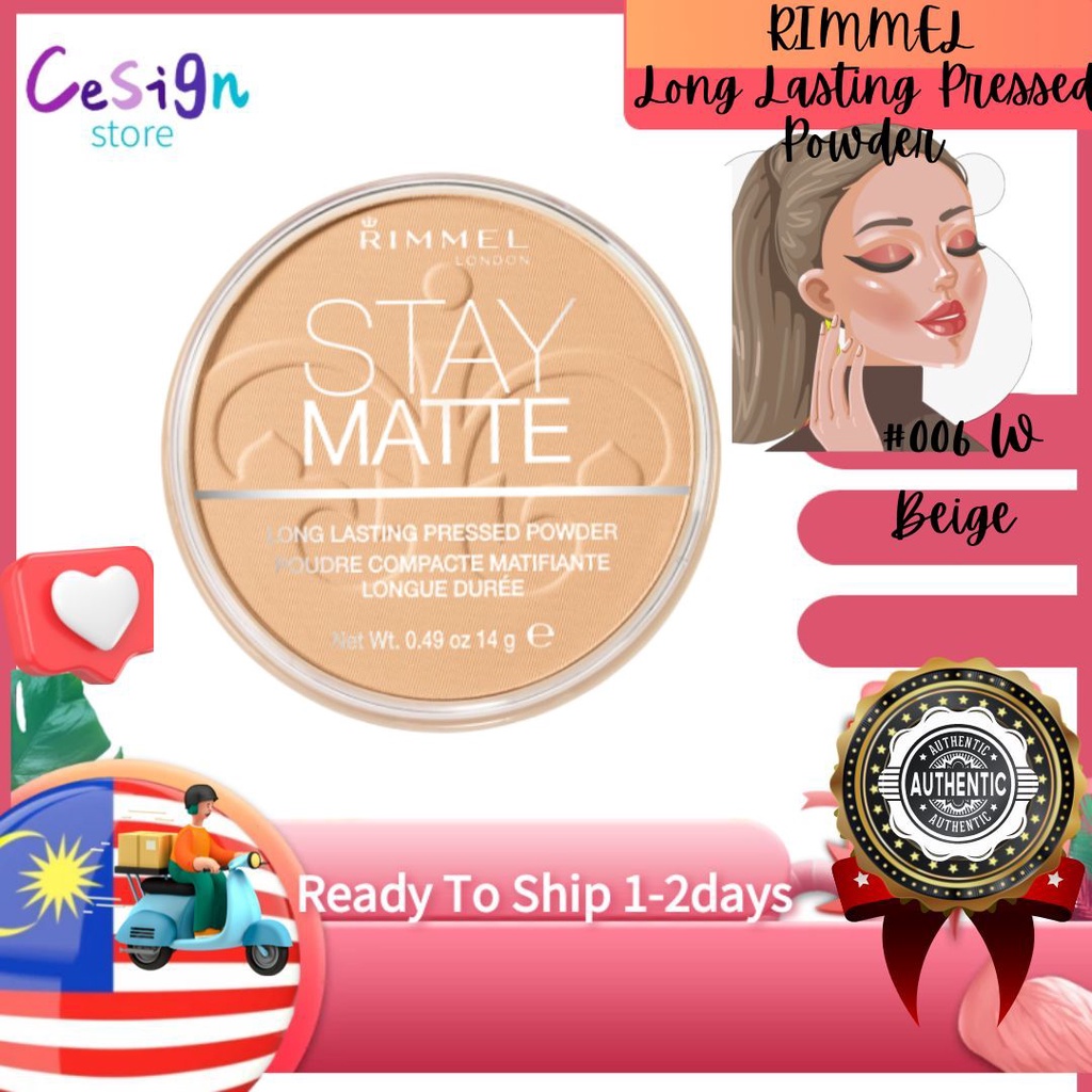 RIMMEL Long Lasting Pressed Powder #006 W Beige | Shopee Malaysia
