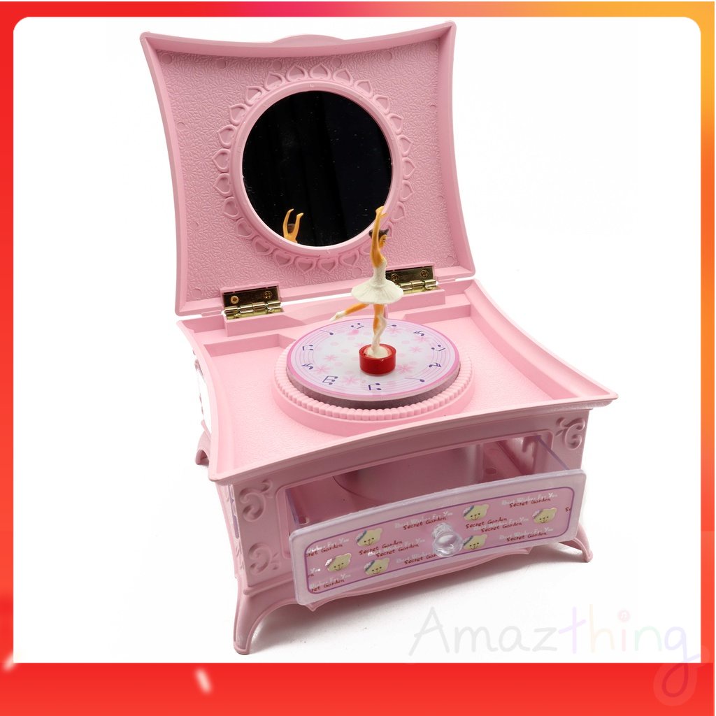 Amazthing Pink Jewelry Music Box with Ballerina Dancer & Light | Kids ...