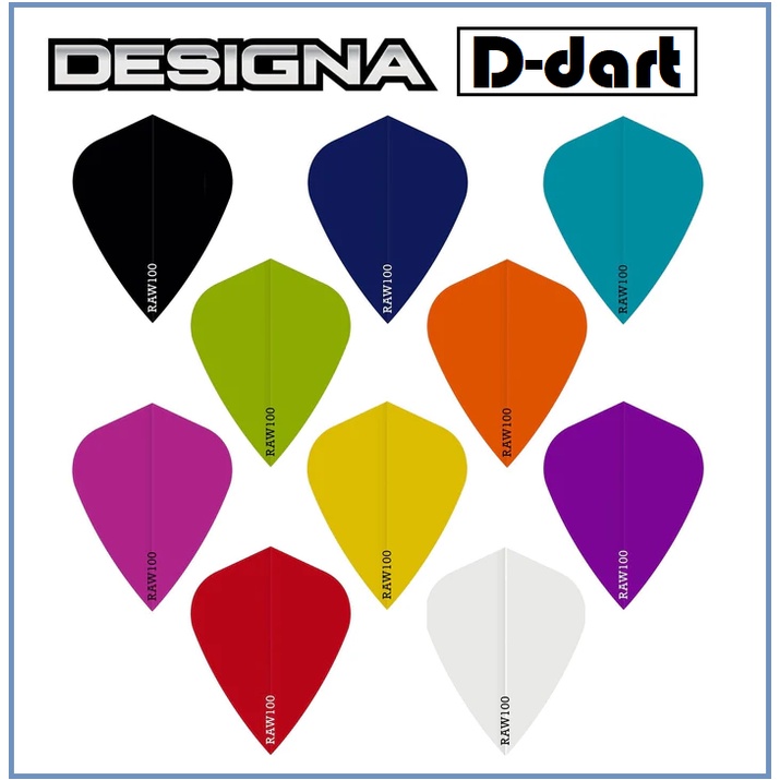 Designa Dart Flights Kite 100 Micron Raw 100 Plain Darts Flight