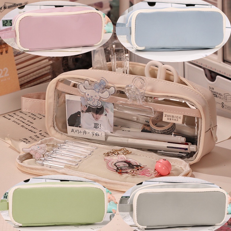 NEWKorean Pencil Case Large Capacity Pencil Case Simple Japanese