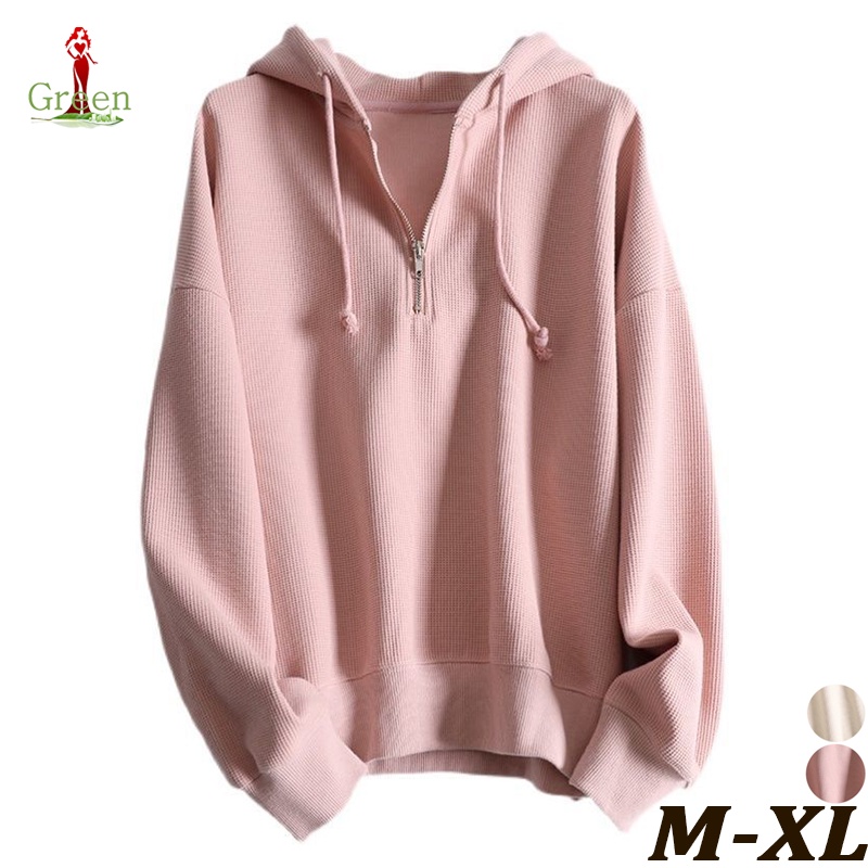 Green Hooded Sweatshirt Women's Loosefitting Hooded Sweatshirt with