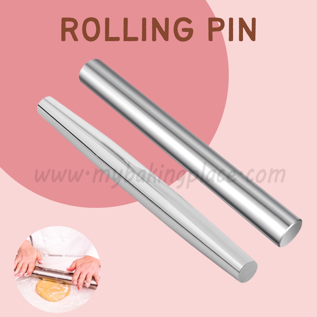 Stainless Steel Rolling Pin Baking Tools Pizza Plain Curve Dough Roller