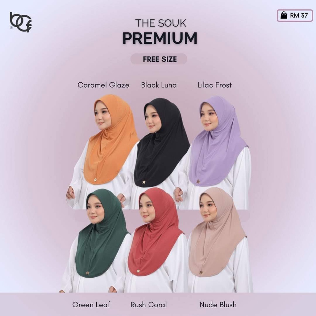 TUDUNG SARUNG BCF COTTON SAUK SOUK BY CHEFIZA CLASSIC HITAM LUXE DEWASA ...