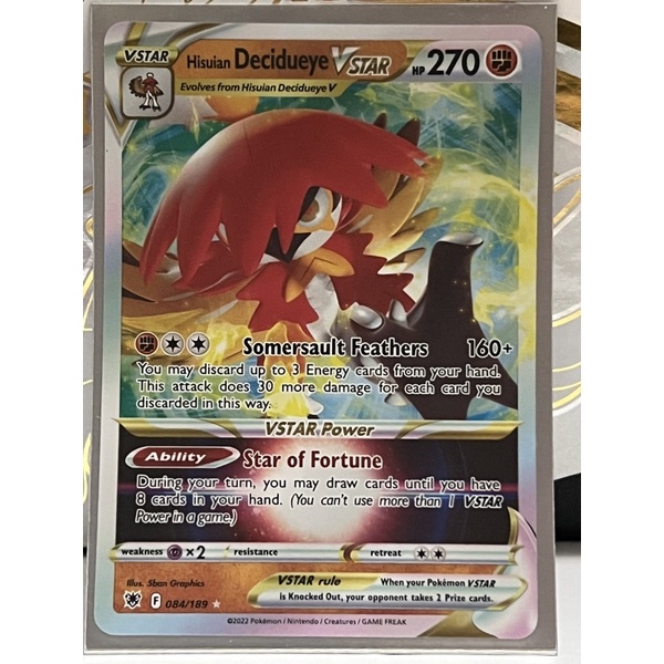 Pokemon Tcg Ss10 Astral Radiance Hisuian Decidueye Vstar 084189 Ultra Rare Shopee Malaysia 0030