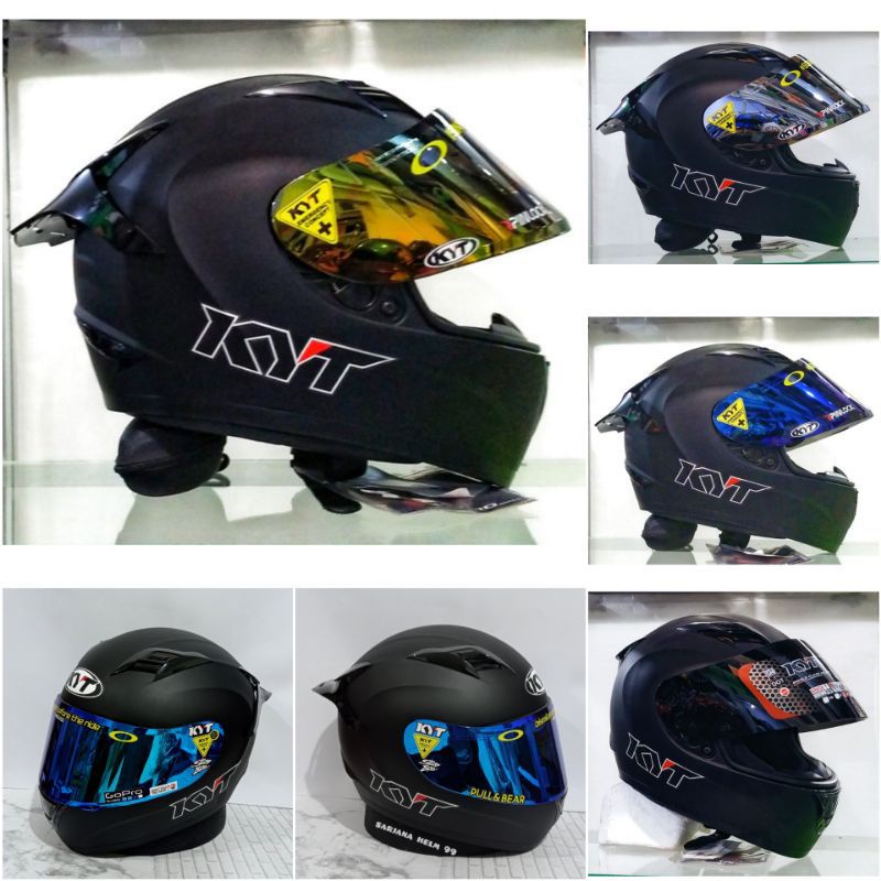 Full FACE Helmet KYT R10 SOLID BLACK MAT KYT R10 Handsome Package