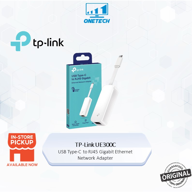 TP-LINK UE300C USB TYPE-C to LAN RJ45 Converter Adapter (Gigabit ...