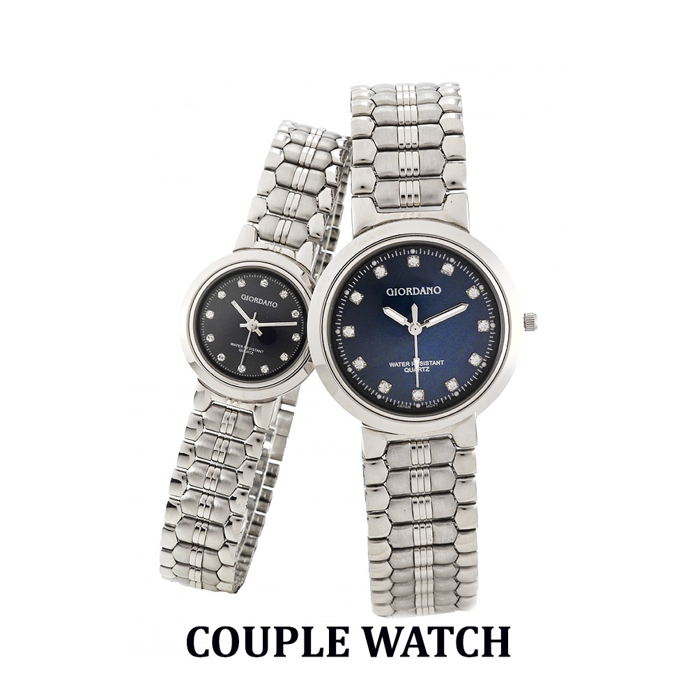 Giordano Classic Couple Lover Dark Blue Stainless Steel Band Water