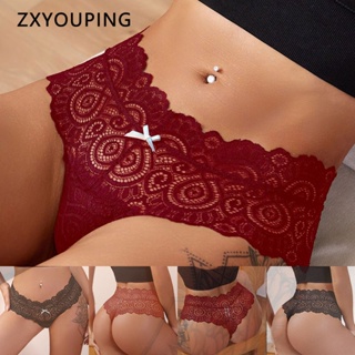3 Pcs Women Thongs Sexy Lace T-back Panties Hollow Out G String