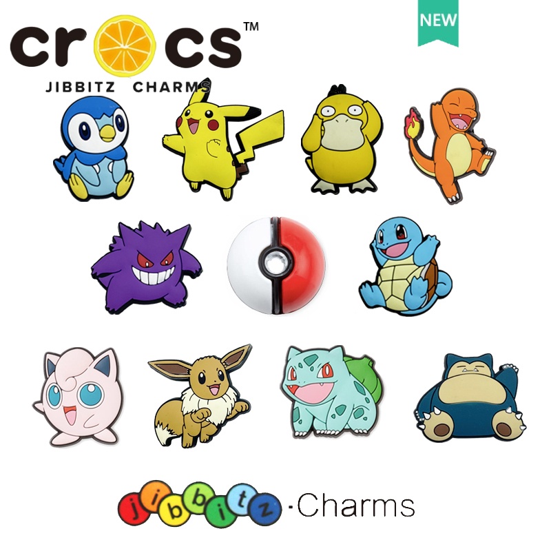 crocs jibbitz charms Pokemon Cartoon DIY Shoe Buckle Flower Accessories