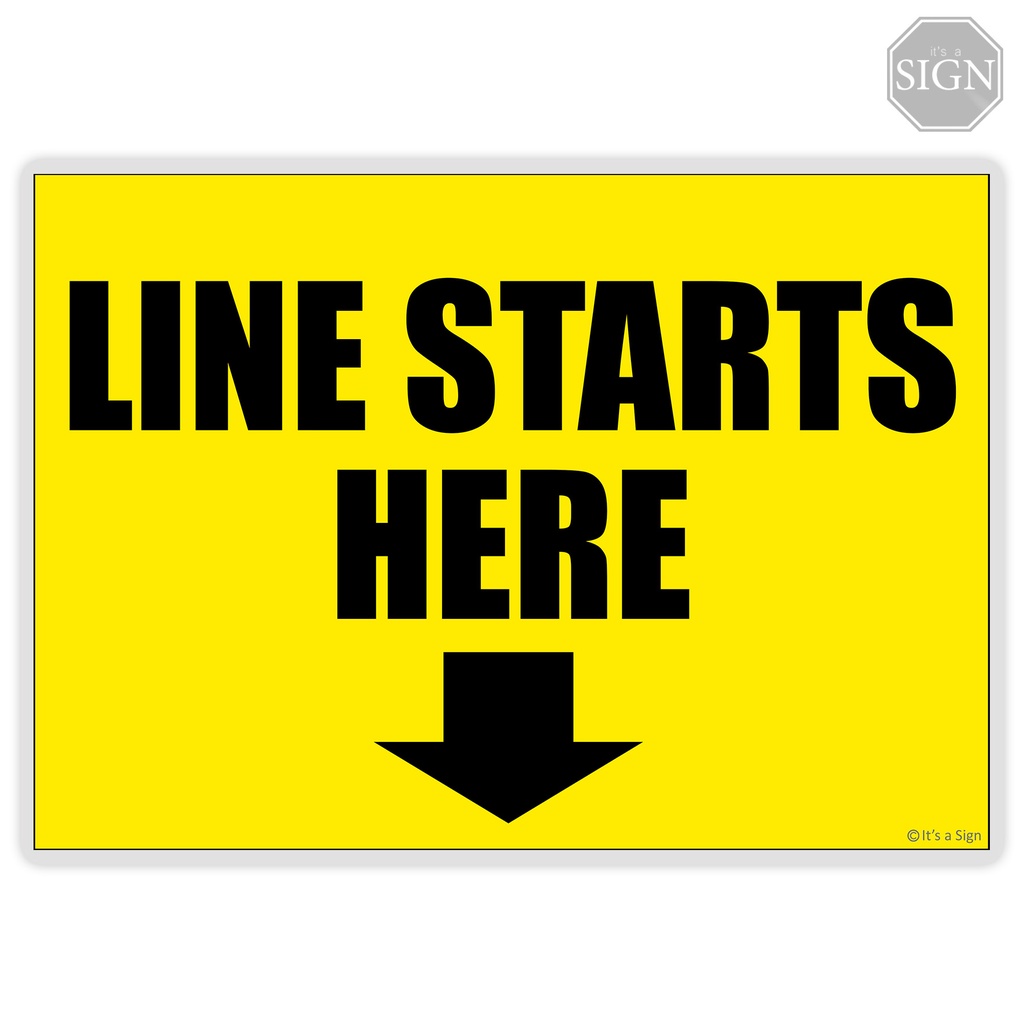 Line Starts Here Sign - Laminated Signage - A4 Size | Shopee Malaysia