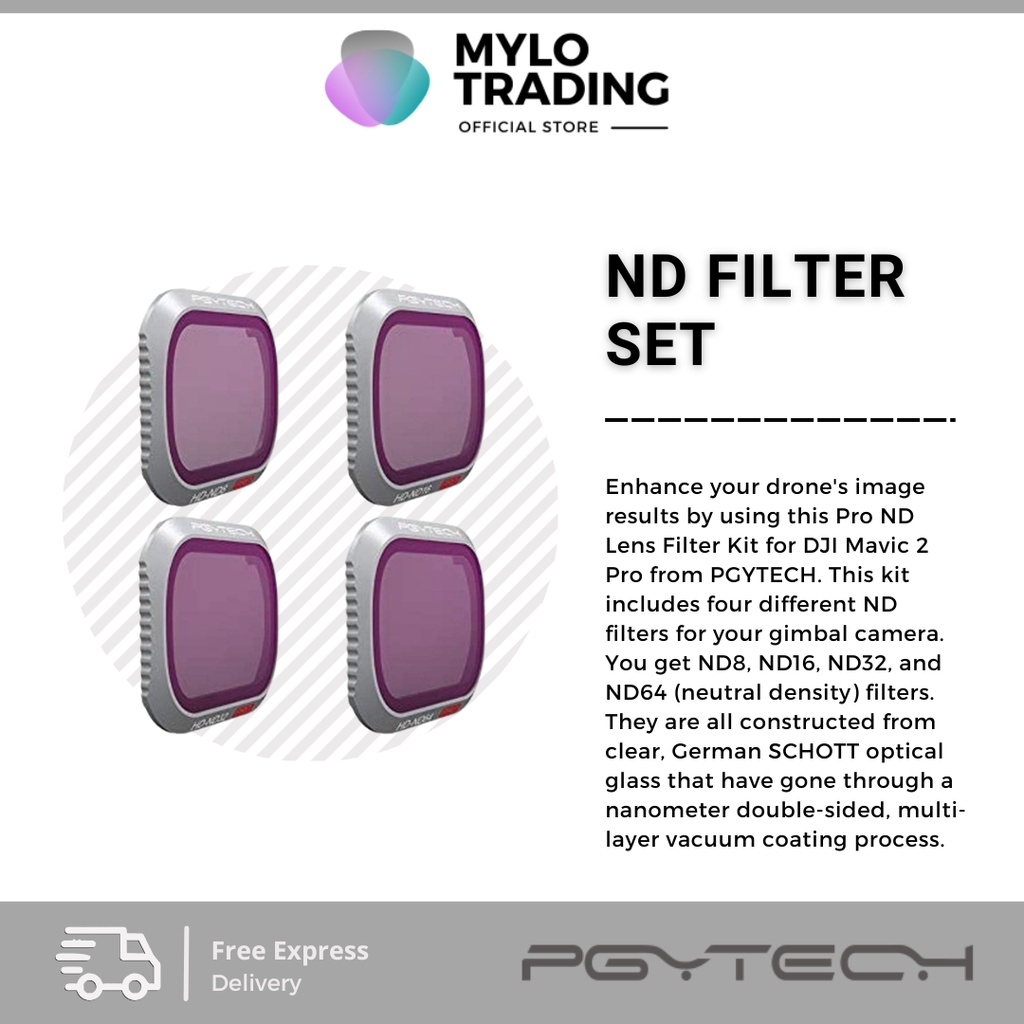 PGYTECH Pro ND Lens Filter Kit for DJI Mavic 2 Pro (ND8/16/32/64) P-HAH-031