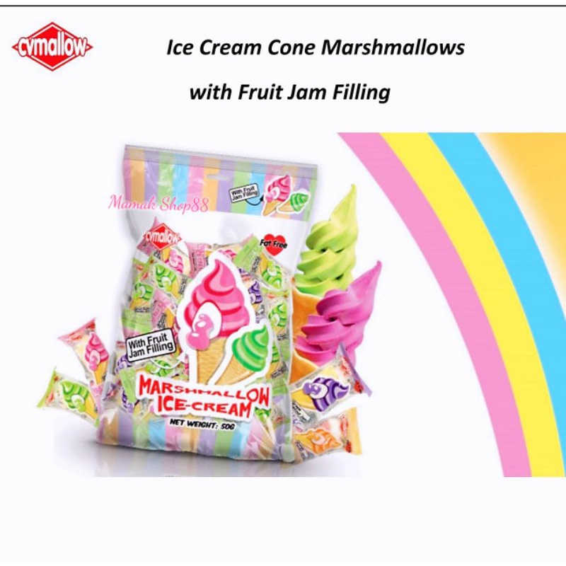 (Cvmallow) Marshmallow IceCream With Fruit Jam Filling (HALAL
