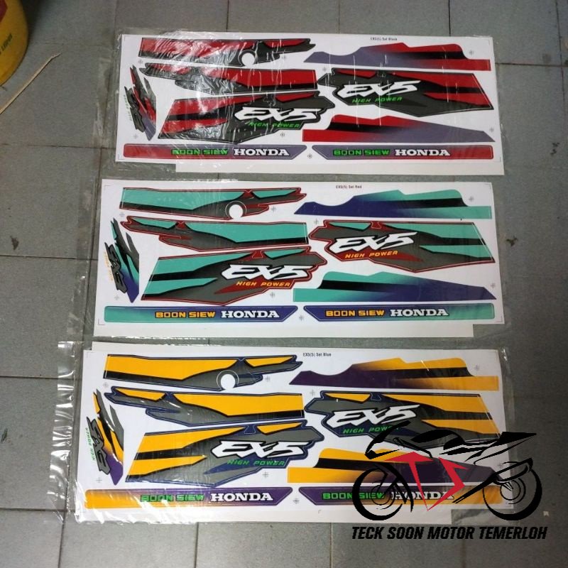 Stiker sticker body stripe cover set (5) honda ex5 high power (5 ...