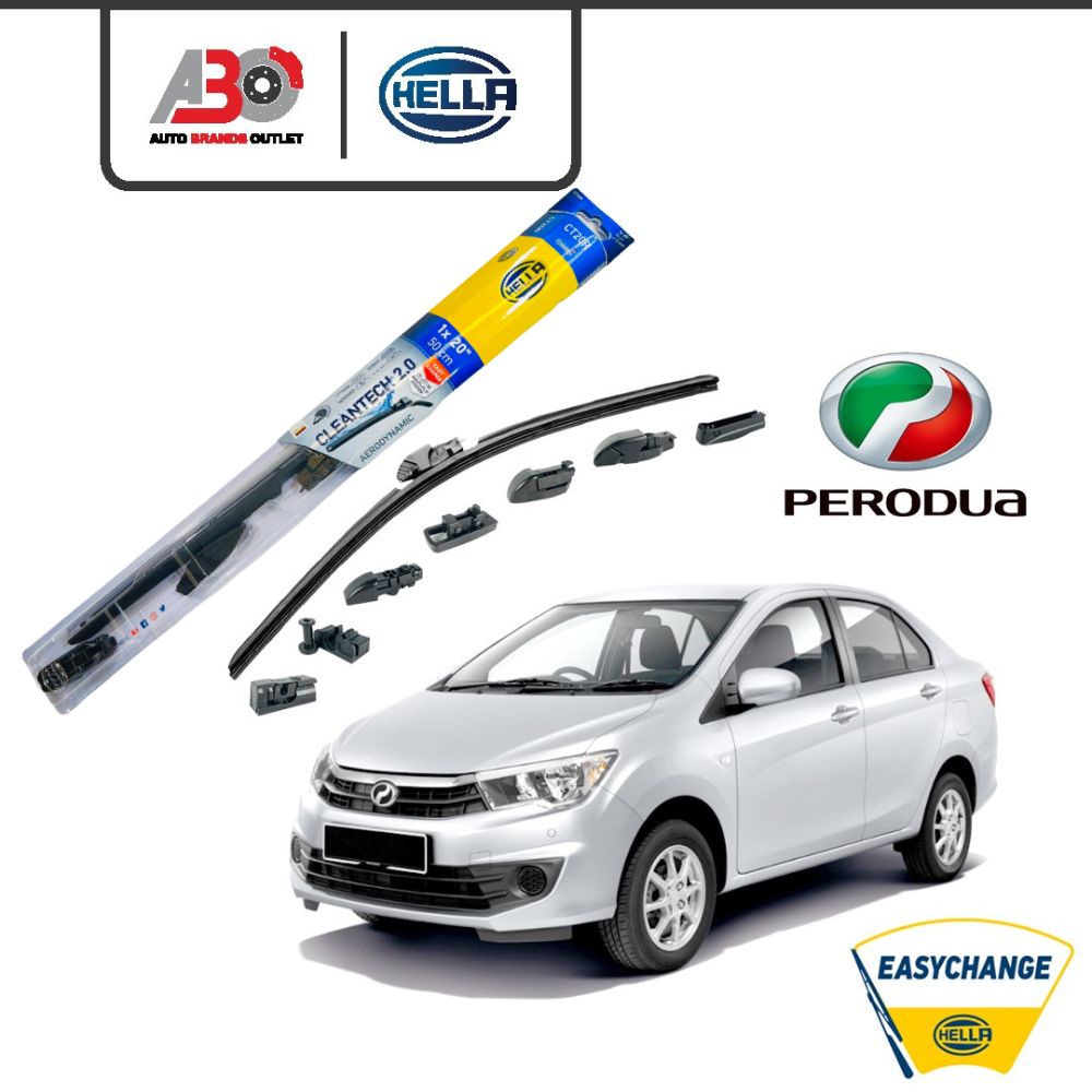 🔥FREE GIFT🔥HELLA Nanotechnology Wiper Blades Set Perodua Bezza All Gen
