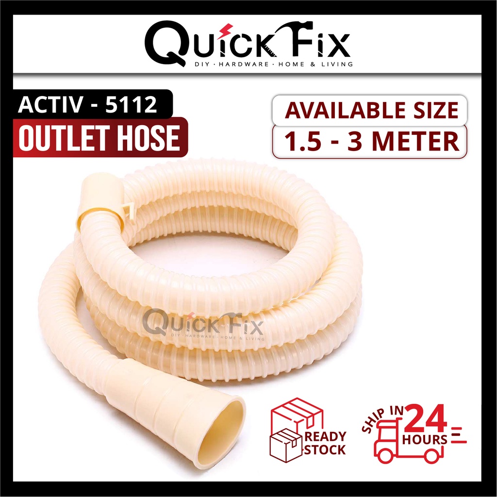 QuickFix Activ 5112 Washing Machine PVC Outlet Hose Drain Pipe