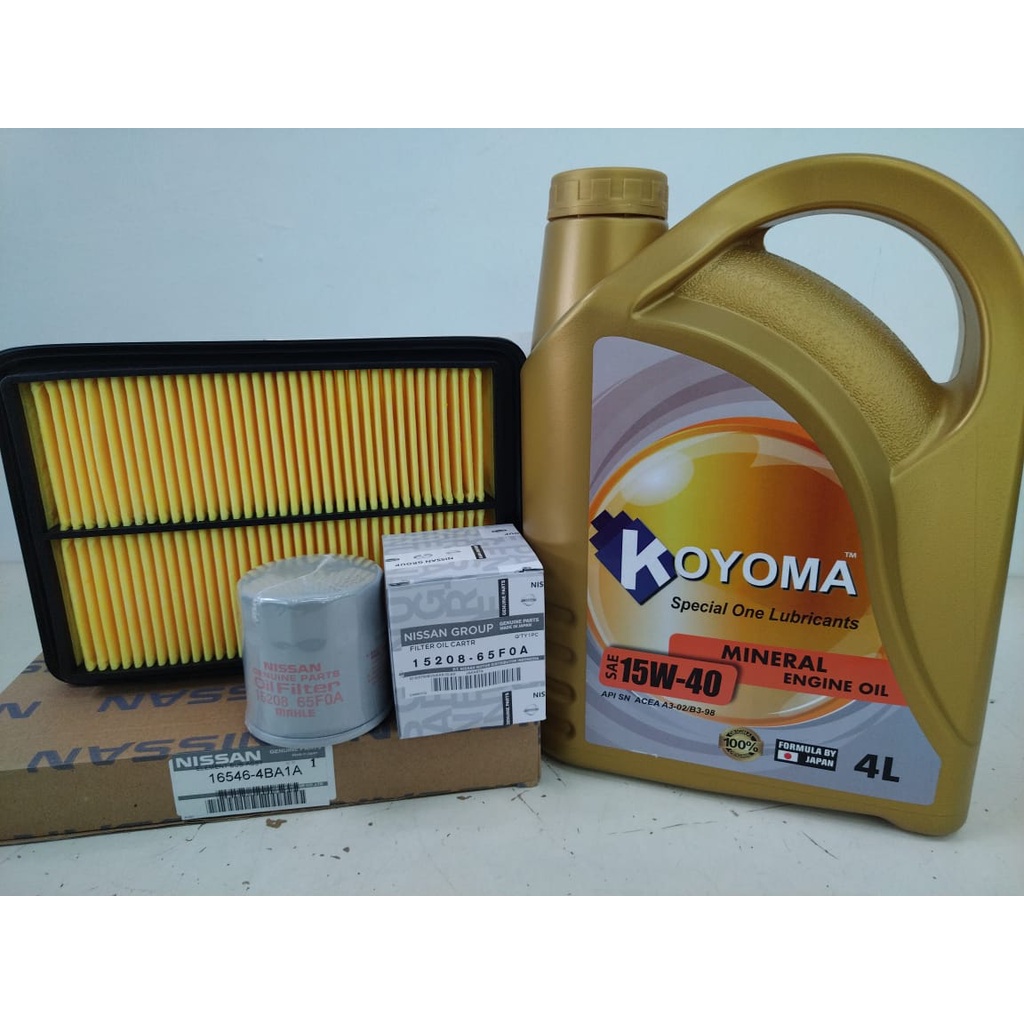 NISSAN X-TRAIL T32 2018y OIL FILTER + AIR FILTER + KOYOMA 15W40 MINERAL ...