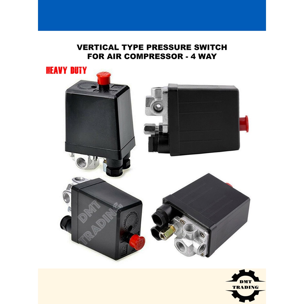 Vertical Type Pressure Switch for Air Compressor - 4 Way (Top On-Off ...