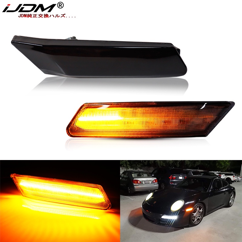 iJDM For Porsche 911 997 987 Cayman Boxster Dynamic LED Amber Side ...