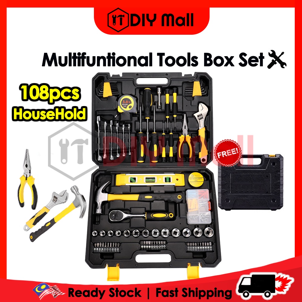 DIYMALL108pcs Tool Set Household Hardware Hand Tools Combination ...
