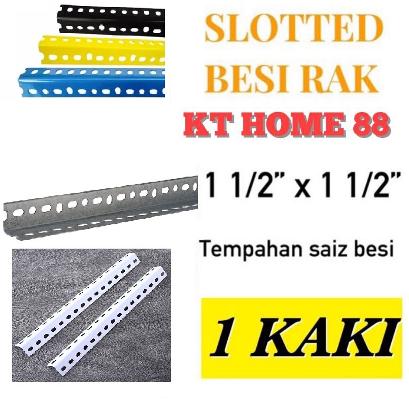 Besi Angle Rak lubang 1 kaki/Besi Rak /Slotted angle bar/ | Shopee Malaysia
