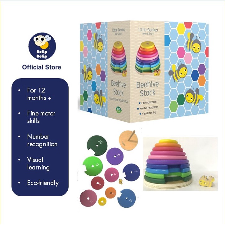 Little Genius Beehive Stack Wooden Educational Toys for Kids (12m+) For ...