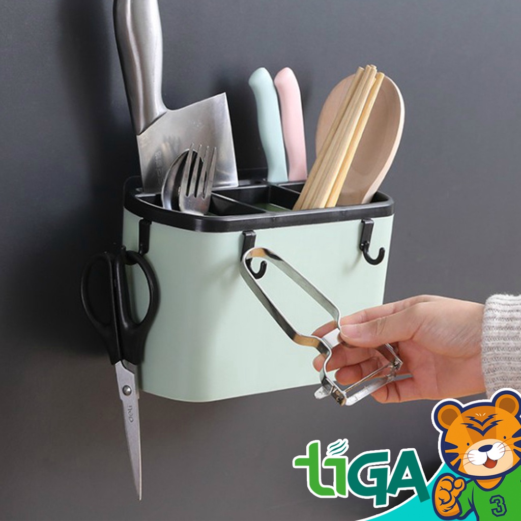 TIGA Wall-Mounted Tableware Storage Box Storage Rack Punch-Free Kitchen ...