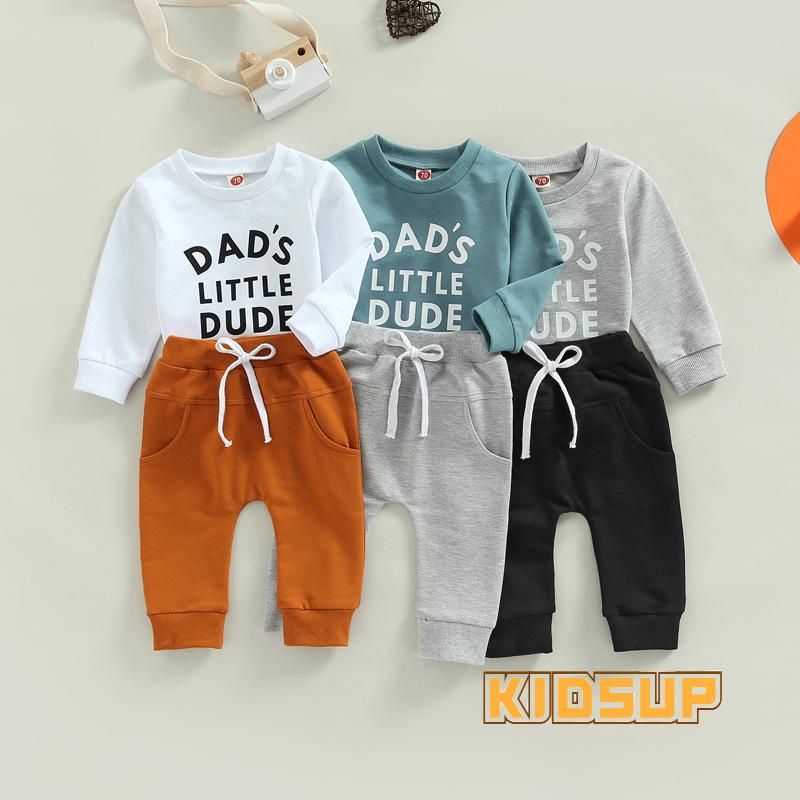 KIDSUPToddler Baby Boy Fall Clothes Suits Letter Print Long Sleeve