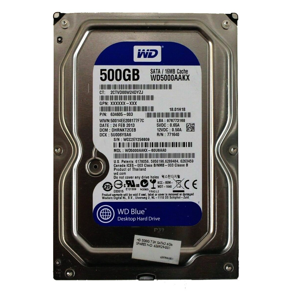 Lot de 5x disques durs 500go 3. 5 sata 7200rpm pour