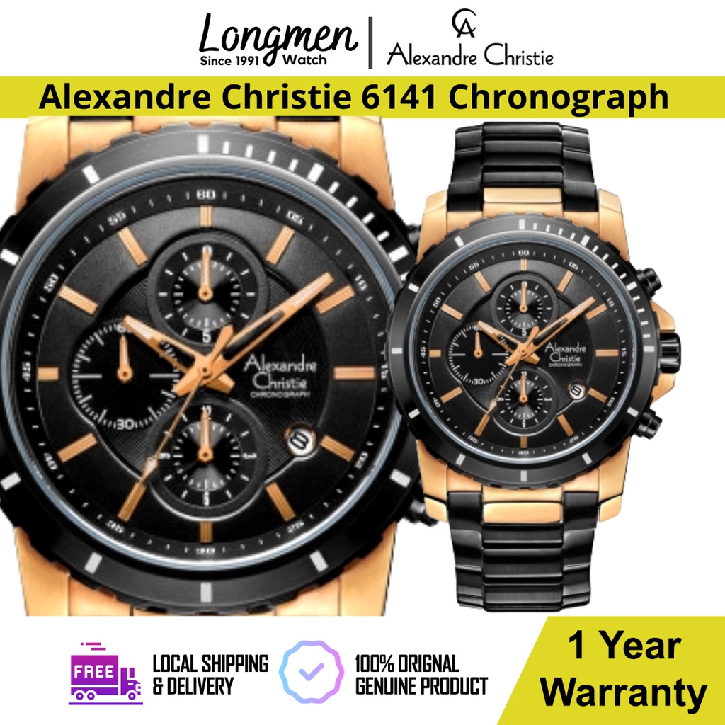 Alexandre christie chronograph discount black