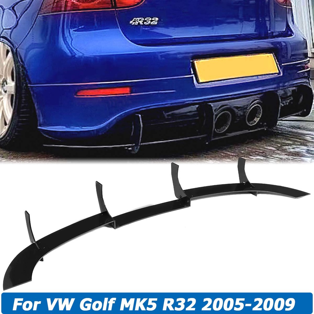 Matte Black Rear Bumper Diffuser Spoiler hark Fin Body Kit For VW Golf ...