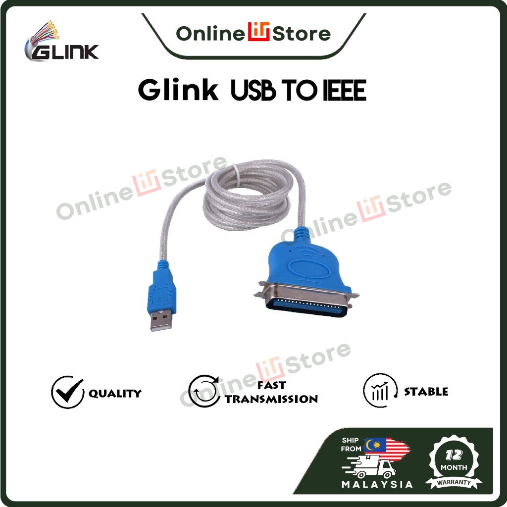 GLINK USB To IEEE 1284 Cable (Parallel Port) Shopee Malaysia