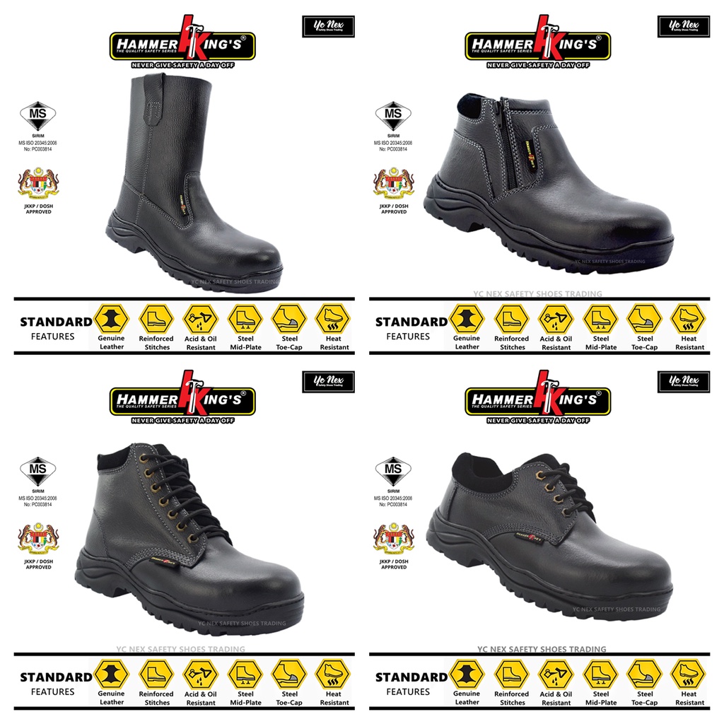 READY STOCK Uk size 5-13 Hammer Kings Standard Safety 13031 Mens Shoes ...