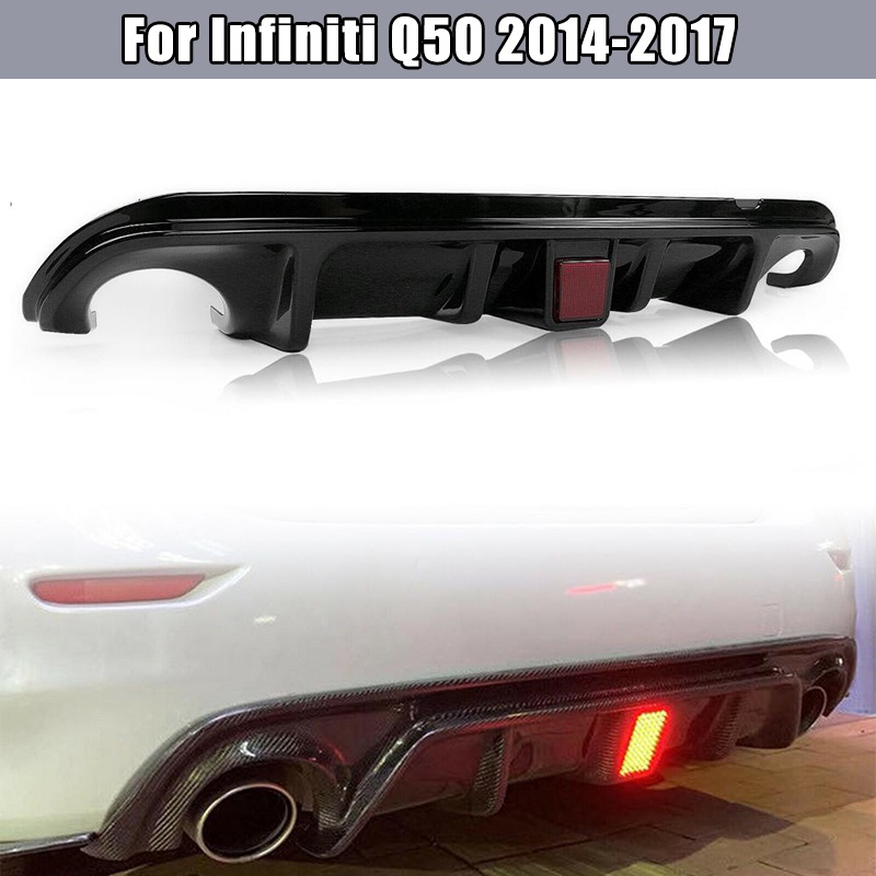 Car Rear Bumper Diffuser Spoiler with Indicator Light for Infiniti Q50 ...