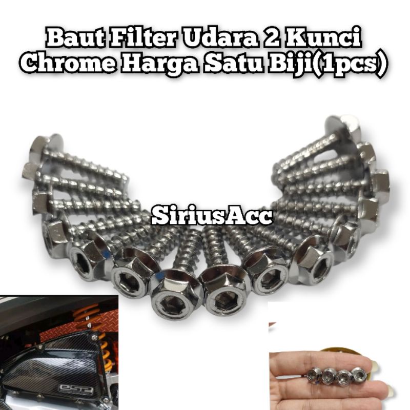 Probolt Box Air Filter Bolts 2 Chrome Keys M 5 x 20 Universal Matic ...