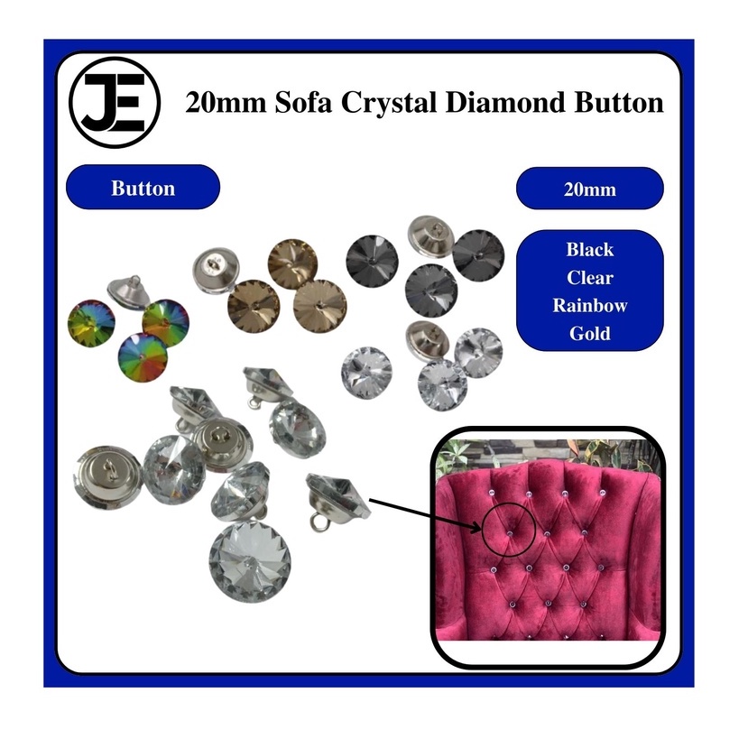 20mm Sofa Crystal Diamond Button Furniture Accessory Upholstery Sofa ...