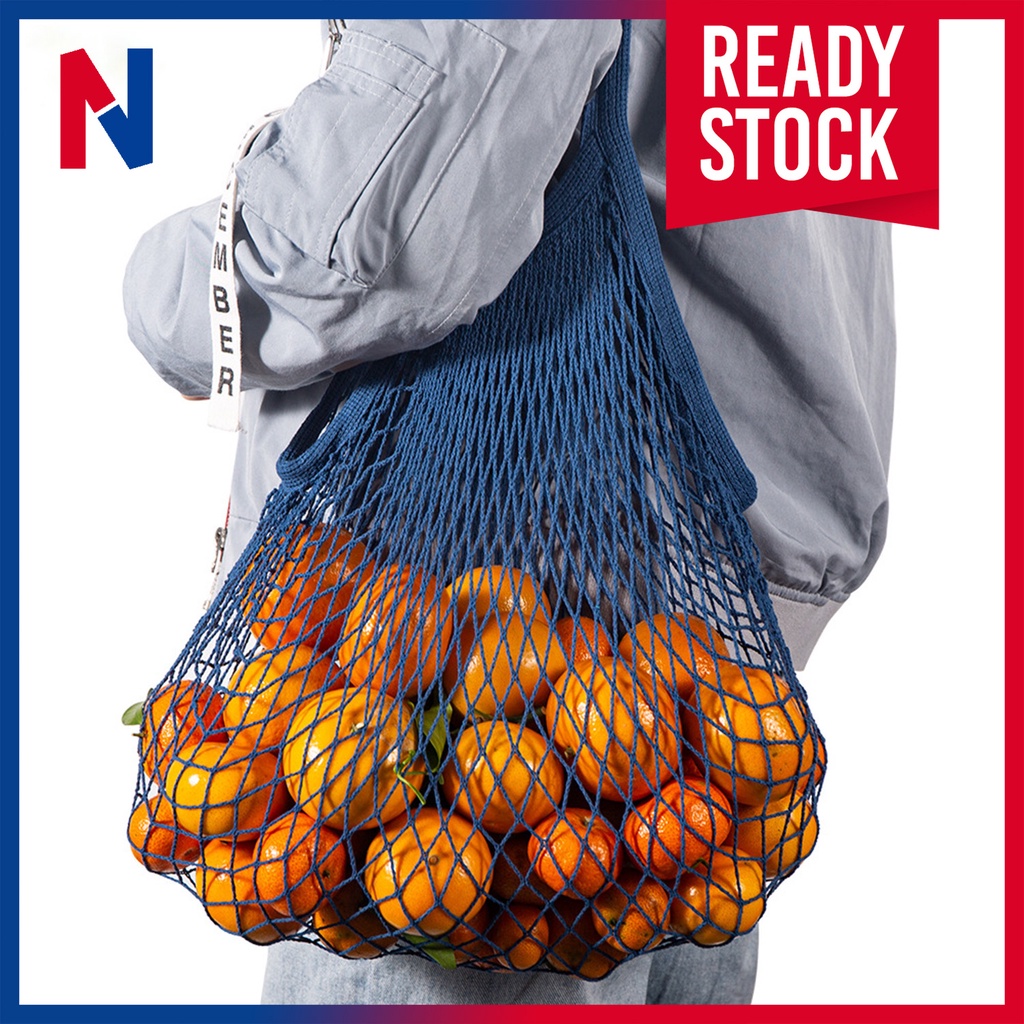 [NOVII] Shopping Fruit String Net Tote Grocery Bag Recycle Reusable ...