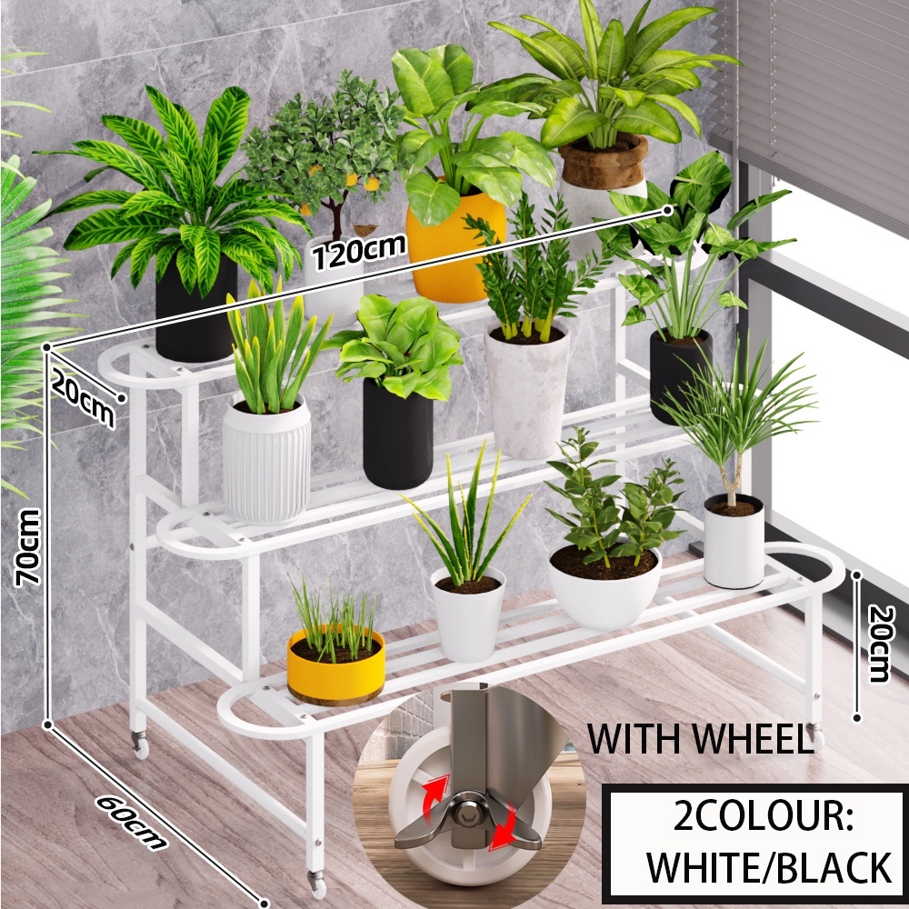 Stainless Steel Flower Rack Rak Bunga Bertingkat Garden Stainless plant